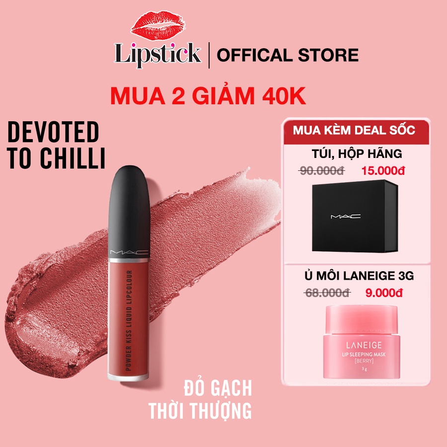 Son MAC chính hãng powder kiss liquid lipcolour, son kem lì lâu trôi Lipstick