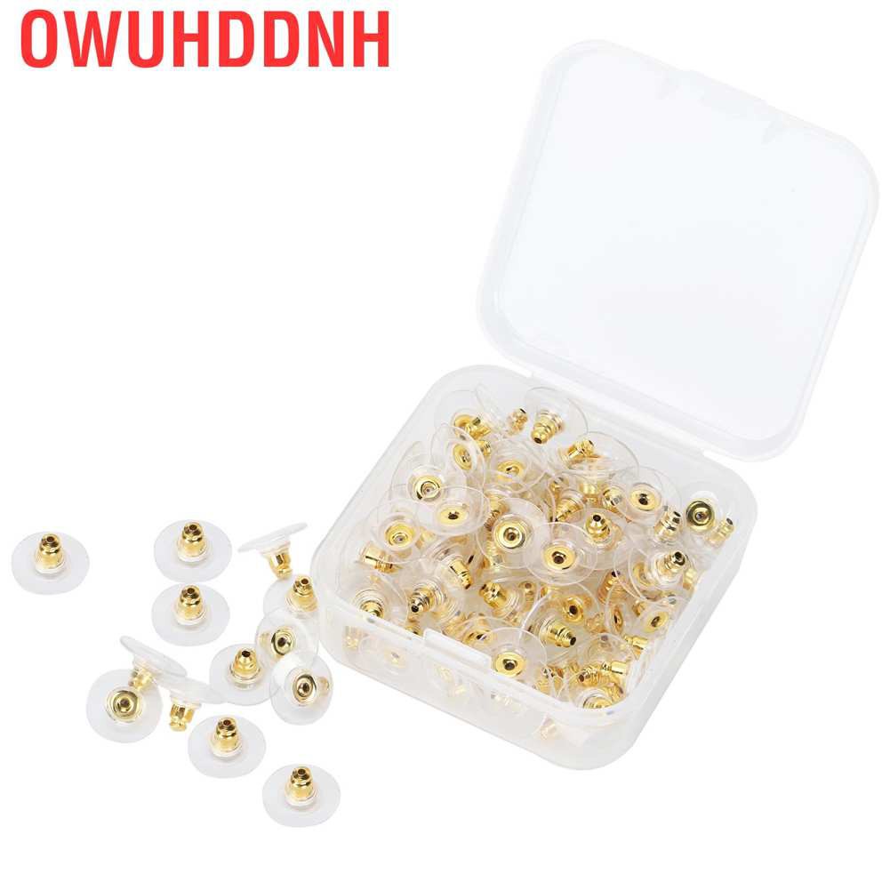 Owuhddnh 100Pcs Earring Backs Post Backings Stopper Replacement Stud Secure Hook