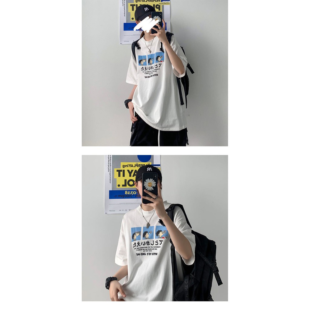 Áo phông tay lỡ form rộng unisex nam nữ, taobao 1688