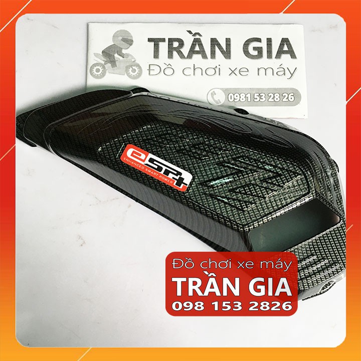 Ốp pô e xe SH 125 150 160 năm 2020-2021-2022-2023 xi inox cacbon chụp lọc gió bầu gió 125i 150i 160i-phụ kiện trang trí