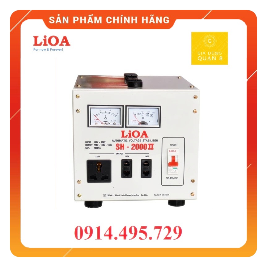 Ổn áp LiOA 2KVA chính hãng Nhật Linh 2KW 2000VA 2000W thế hệ mới dây đồng 100%