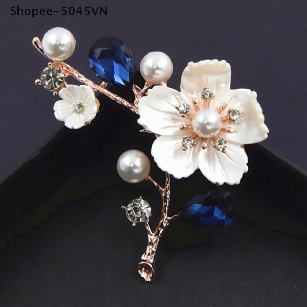 Ghim Cài Áo Hình Bông Hoa Đính Ngọc Trai Nhân Tạo Thời Trang Dành Cho Nữ