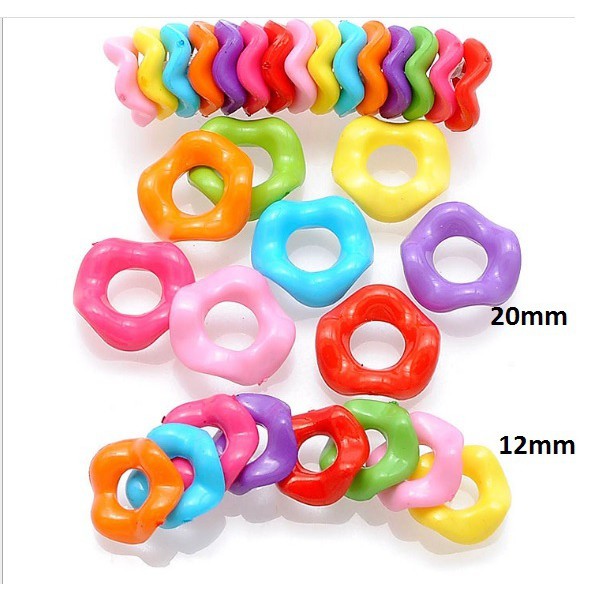 ( P117-18) 10-50gam vòng tròn gợn sóng nhựa 2 size 12mm/20mm