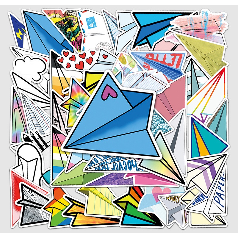 [50 Hình] Hình dán sticker máy bay giấy dán trang trí mũ bảo hiểm, điện thoại, laptop - DB.112