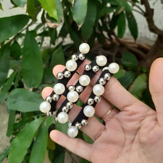 Dây cột tóc thời trang đính hạt (Ảnh thật)