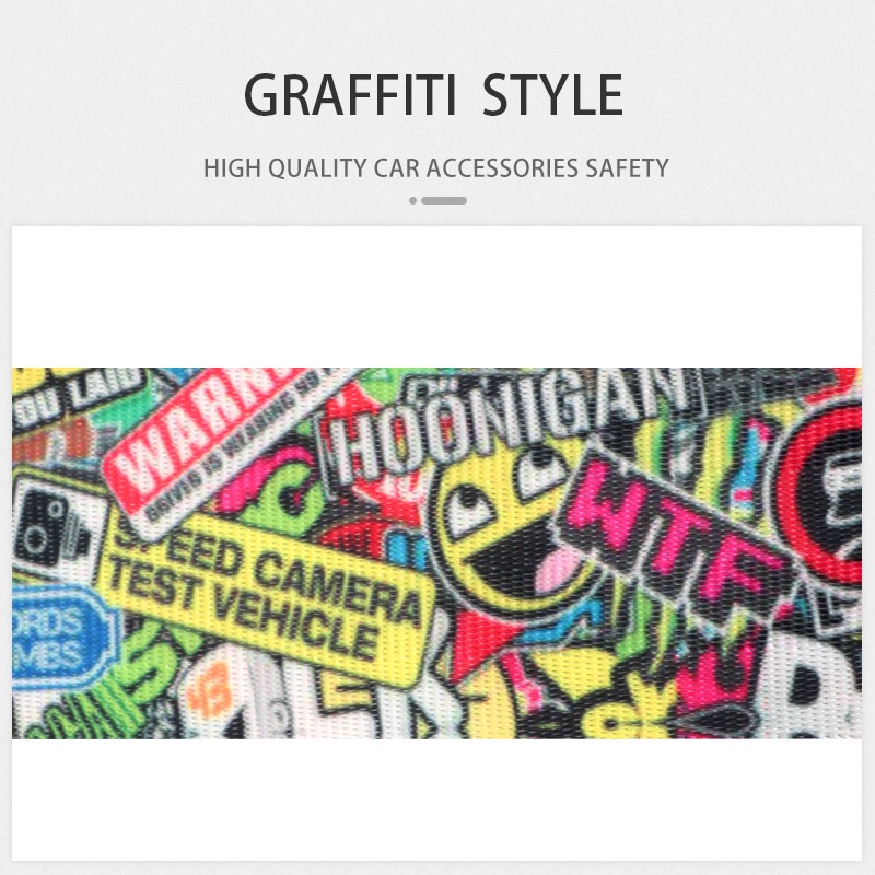 Dây Đai An Toàn Xe Hơi Họa Tiết Graffiti Dây Thắt An Toàn Cho Ghế Xe Hơi Có Thể Thu Gọn Tiện Dụng Trang Trí Nội Thất BRIDE Ô tô Ghế an toàn Bảo vệ Dây đeo Đua xe Đai vai Có thể Thu vào Bộ phận Thay thế Phụ kiện Nội thất Ô tô