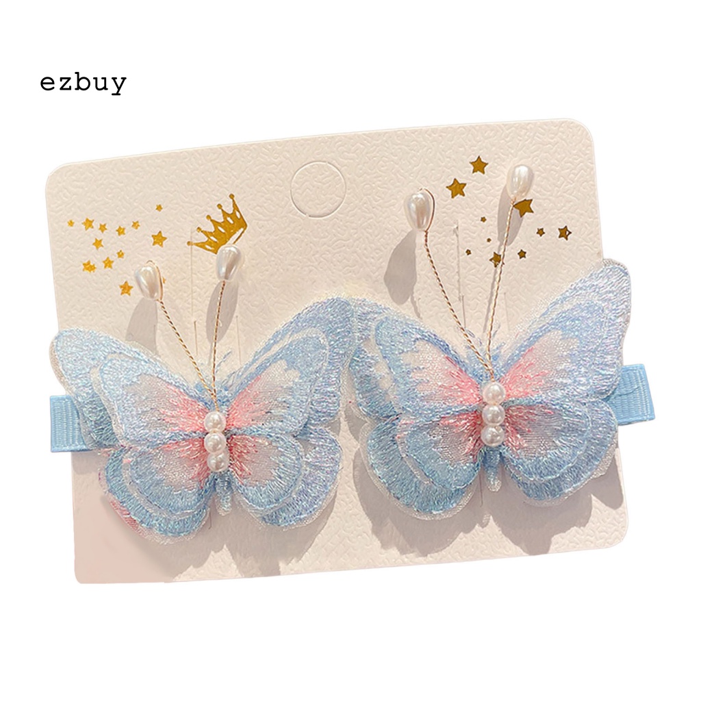 1 Cặp Kẹp Tóc Hình Bươm Bướm Đính Đá Lấp Lánh Thời Trang Tiệc Cưới