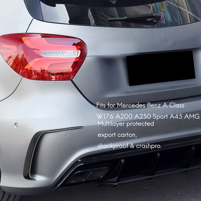 1 Cặp Cản Sau Xe Hơi Bằng Abs Màu Đen Cho Mercedes Benz W176 A200 A250 A45 for Amg 2013-2016