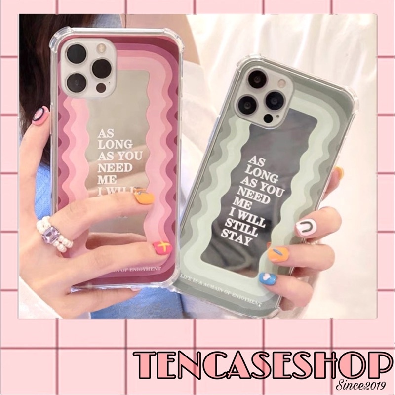 Ốp lưng iphone gương soi trang điểm có gờ chống sốc hàng hot dành cho iphone 7p/8p/x/xsm/11/11pm/12pm