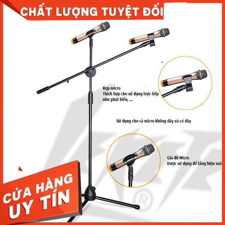 Chân đế đứng kẹp Micro bom mic stand-chân đế micro sân khấu