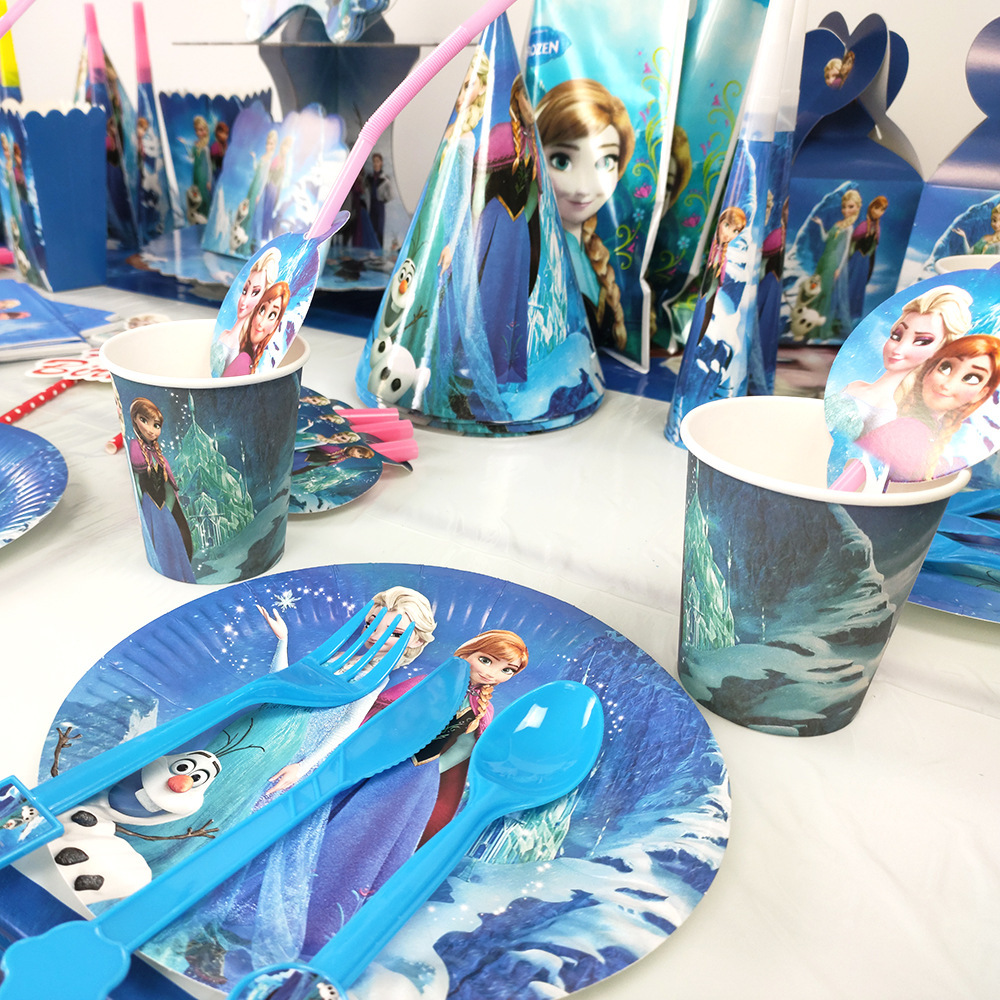 Bộ Cốc Giấy Dùng Một Lần In Hoạt Hình Frozen Cho Tiệc Sinh Nhật