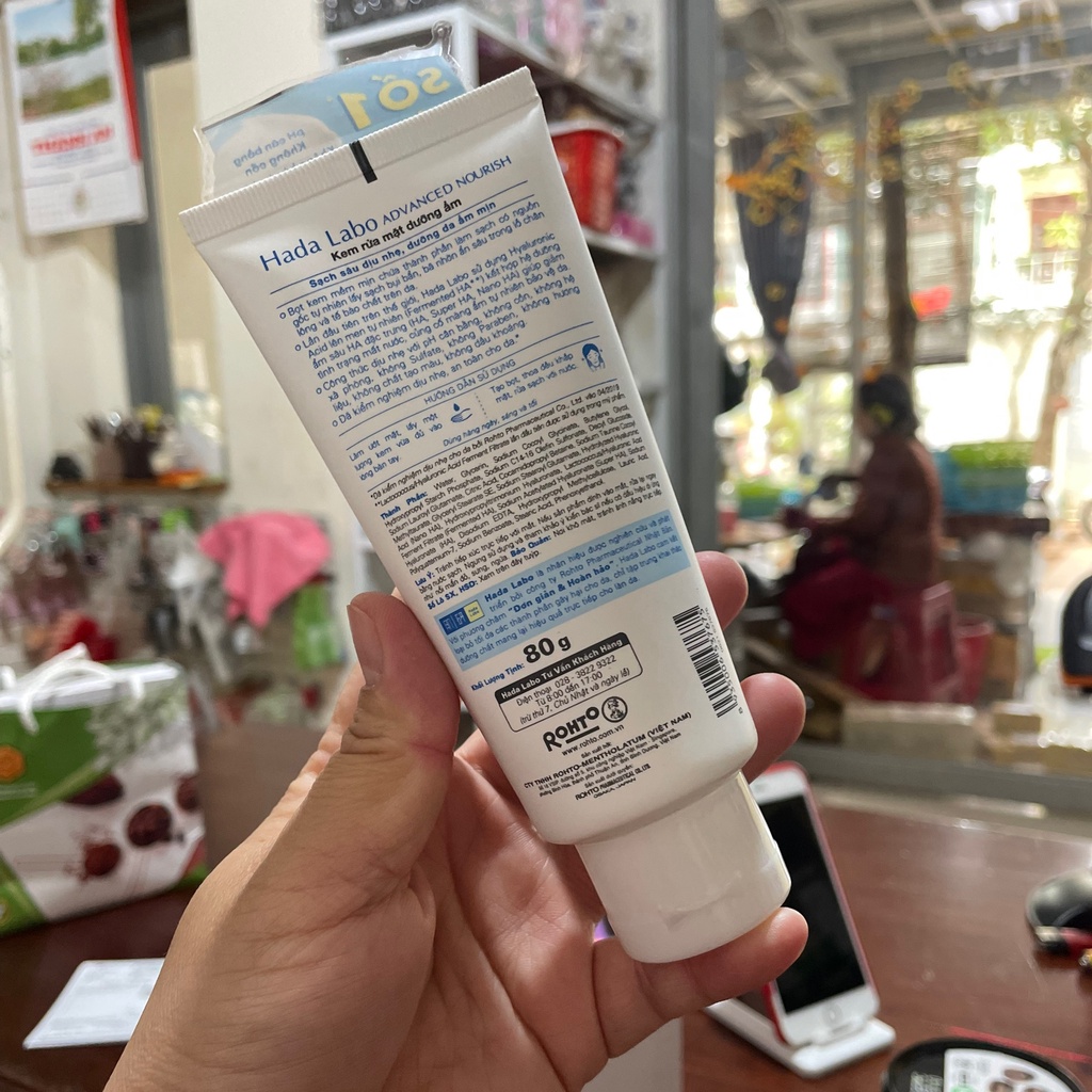 Tuýp trắng 80g_ Kem rửa mặt Hada Labo DƯỠNG ẨM TỐI ƯU