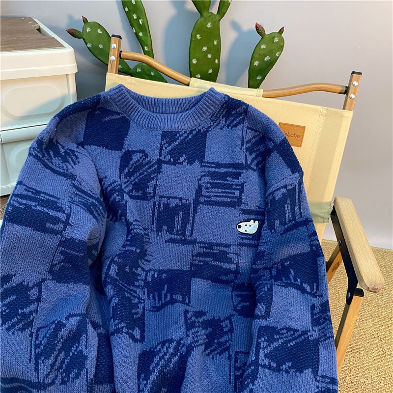 Áo Sweater Dệt Kim Kẻ Sọc Mềm Mại Thêu Hình Hành Tinh Trứng Thời Trang Thu Đông Cho Bé Gái Mới