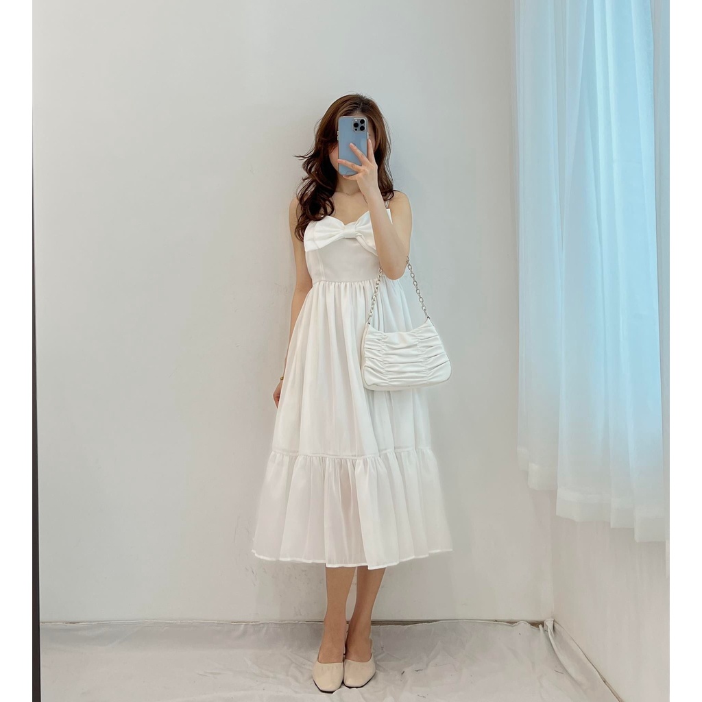 (FREESHIP) đầm hai đây xinh nơ ngực quảng châu miho.house