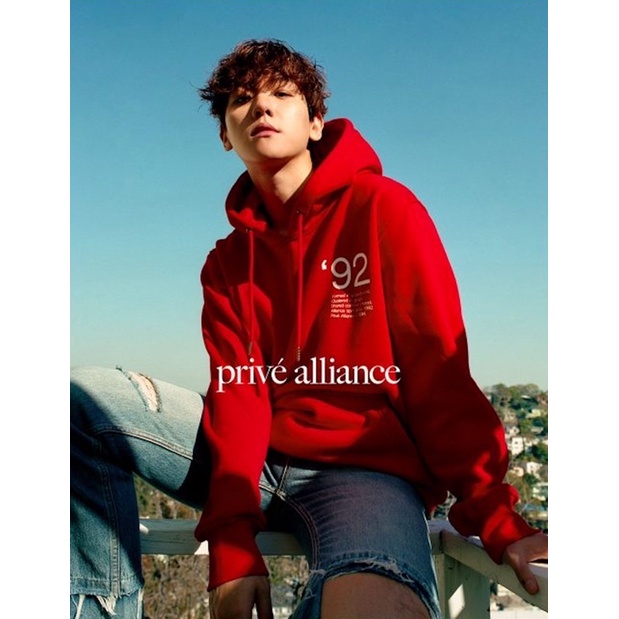ÁO PRIVE BAEKHYUN  PLAYGROUND HOODIE RED