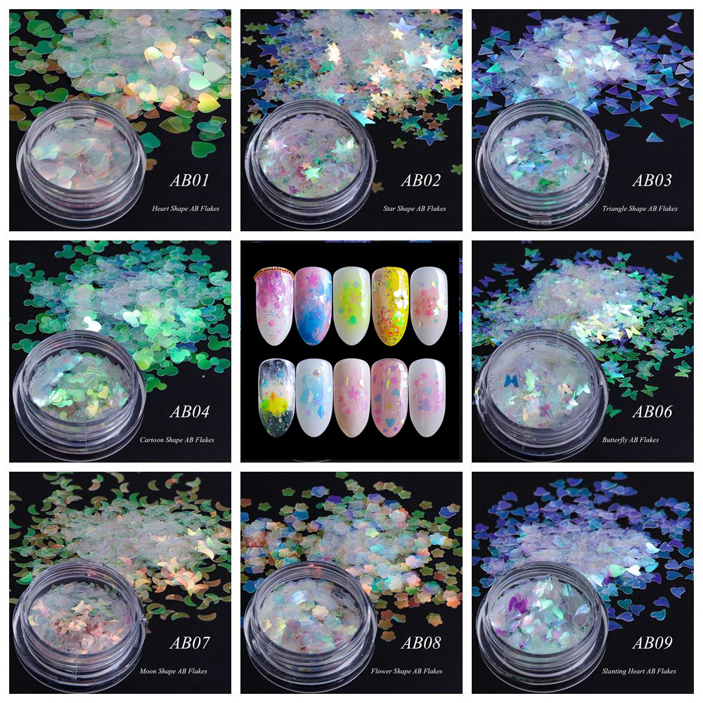 Lọ kim sa làm móng nghệ thuật hình trái tim/ngôi sao/bông hoa 3D DIY