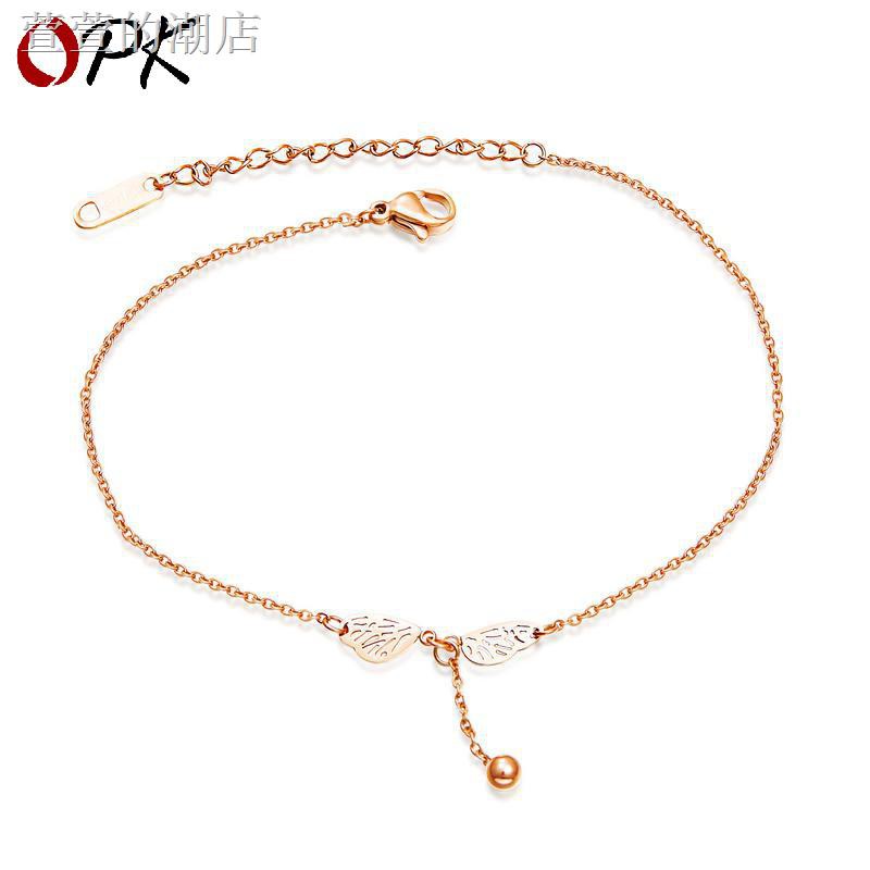 Lắc Chân Mạ Vàng Hồng Đính Hạt Xinh Xắn