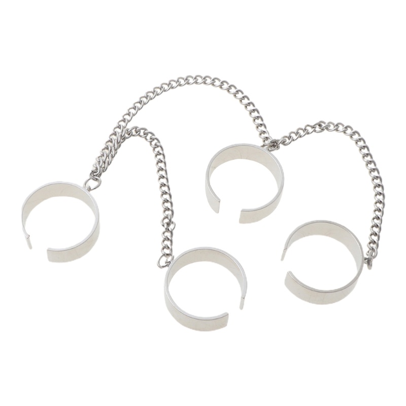 Nhẫn Bạc Dáng Dài Kiểu Hở Nhiều Lớp Đơn Giản