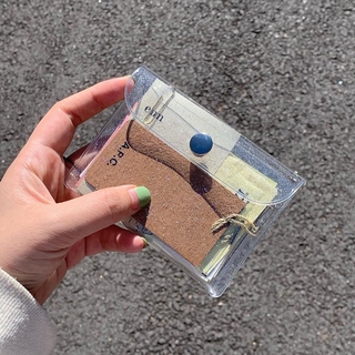 Túi đựng thẻ trong suốt phối kim tuyến thời trang cho nữ