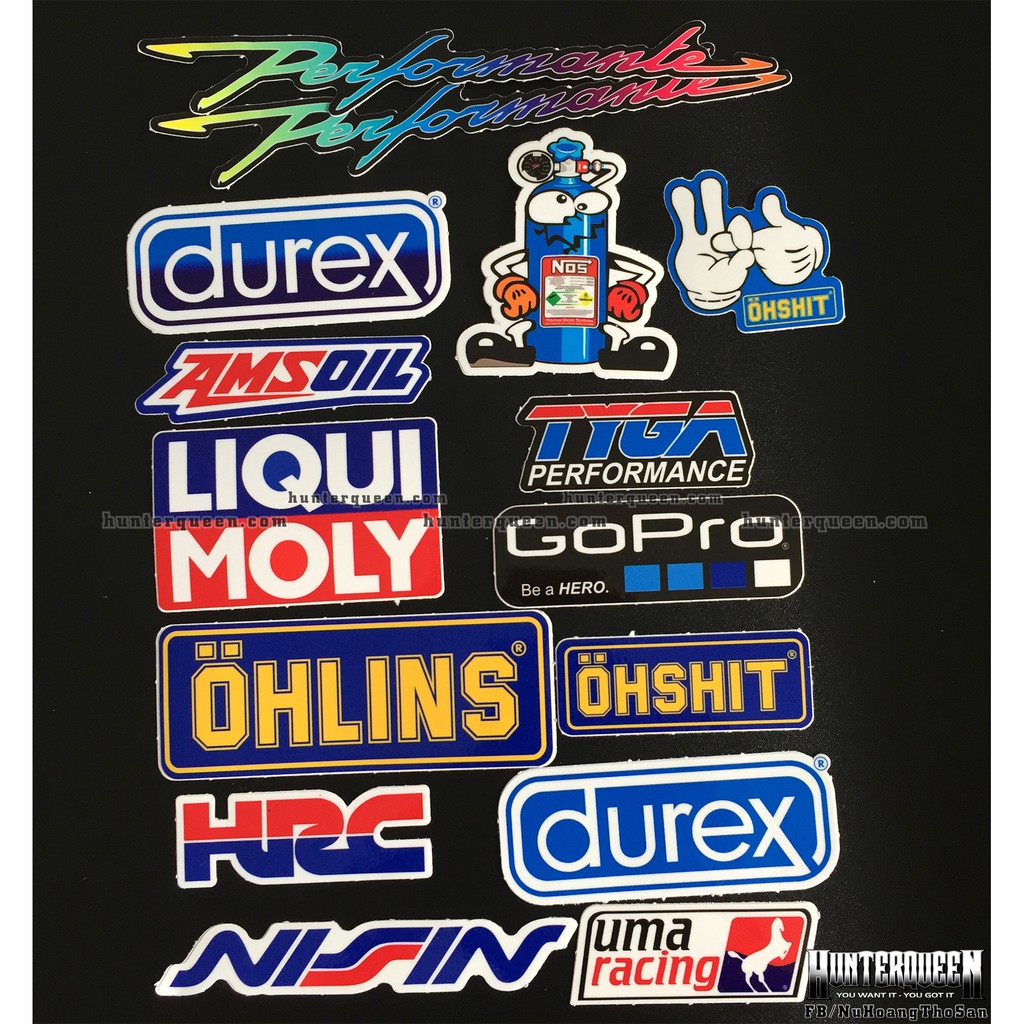 Bộ logo xanh - NOS chống nạnh. Hình dán decal siêu dính, chống nước, tem đua trang trí xe máy
