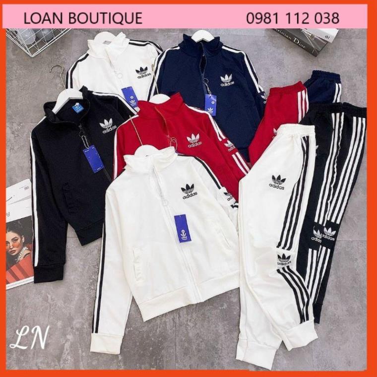 💚𝐅𝐑𝐄𝐄 𝐒𝐇𝐈𝐏☘ Bộ thể thao Adidas thu đông nữ cổ bomber và cổ bẻ