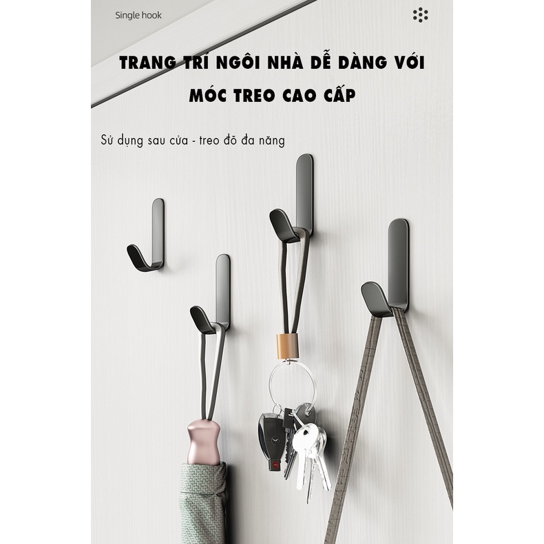 Bộ 5 Móc Treo Đồ Dán Tường - YouQin Chất Liệu Hợp Kim Nhôm Không Gỉ, Dán Keo Siêu Chắc, Không Khoan Đục
