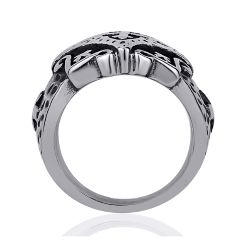 Nhẫn đeo tay mạ bạc đính đá phong cách retro cá tính