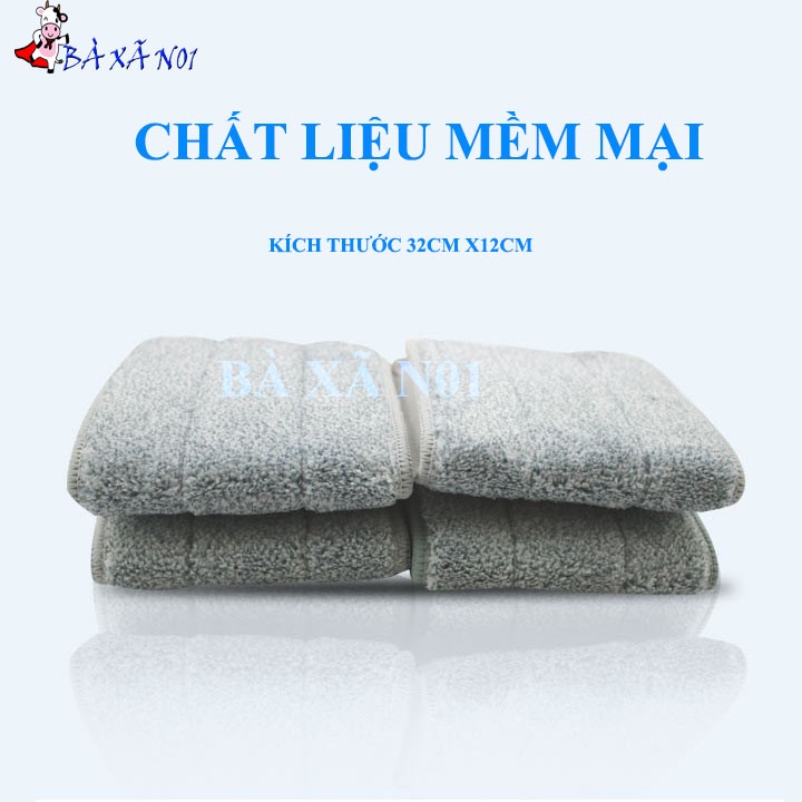 [SALE HOT]Bông lau nhà chất liệu Sợi Microfiber siêu thấm hút chuyên dùng cho dụng cụ lau nhà tự vắt kích 12x32cm