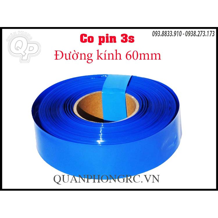 Màng co pin đen (xanh) 3s 11.1V đường kính 60mm (1 mét) | BigBuy360 - bigbuy360.vn