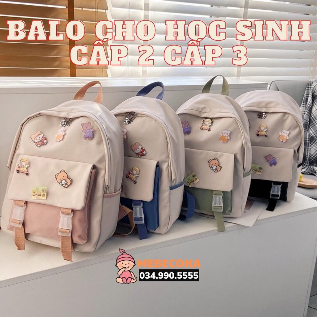 Balo nữ đi học thời trang Hàn Quốc, cặp sách đẹp hàng cao cấp dễ thương, túi xách sinh viên học sinh chống sốc