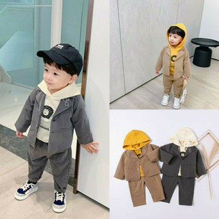 Sét vest công tử kèm áo hodie bé trai