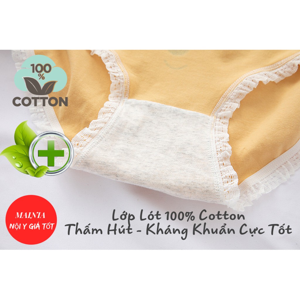 [Có Bigsize] Quần Lót Nữ Cotton Màu Vàng Họa Tiết Gấu Quần Chíp Cotton Dễ Thương Xinh Xắn Mainia Shop