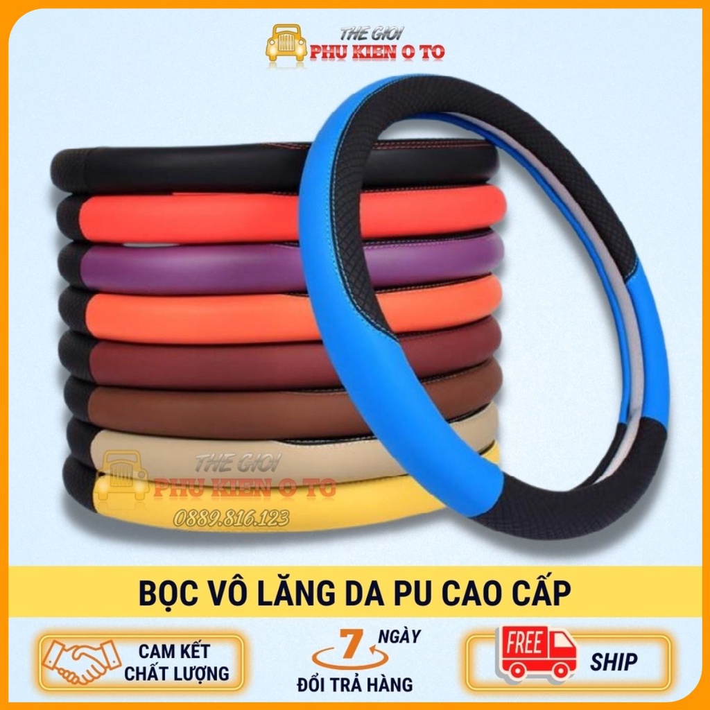 Bọc Vô Lăng Da PU cao cấp size 38cm - Da Mềm Mại Chắc Tay Khi Đánh Lái cho mọi dòng xe ô tô