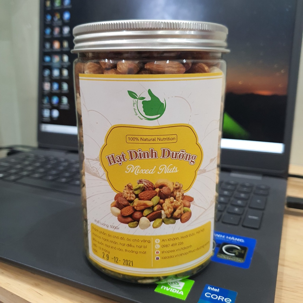 Hạt mix dinh dưỡng cao cấp (Macca, óc chó vàng, hạnh nhân, hạt điều, hạt bí ...) 500Gr - Thực Dưỡng Xanh