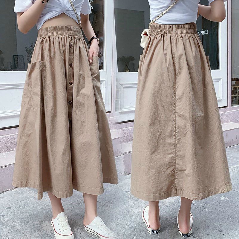 Chân váy nữ kak mềm dáng dài đẹp hot trend mix nhiều áo