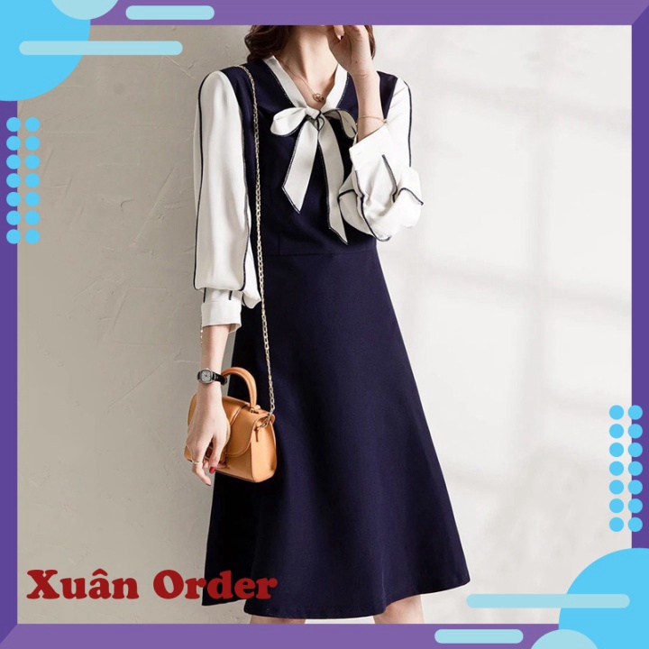 (Sẵn xanh 4XL [ 80-90 kg) váy hai dây đầu mùa thu mới size lớn là váy nền mỏng và giảm tuổi