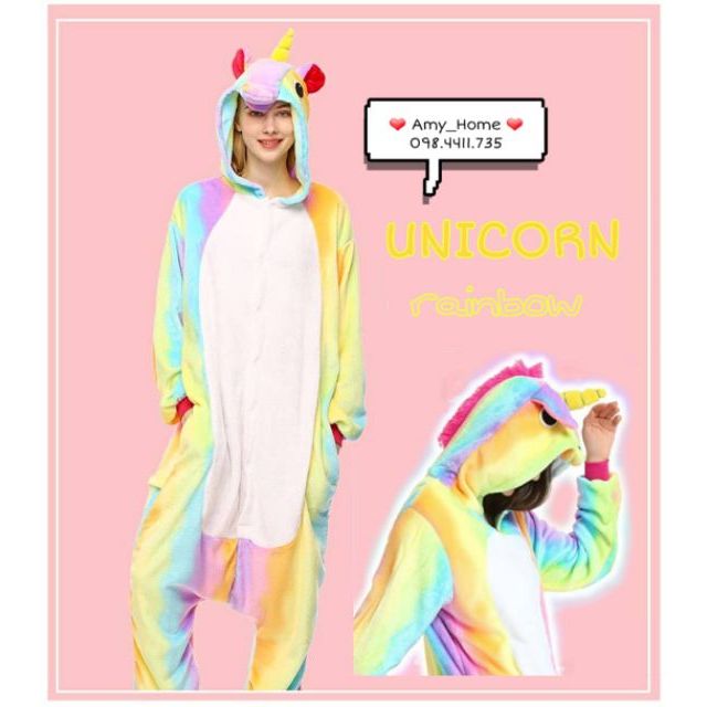 [Giảm 29k-FREESHIP] BỘ ĐỒ THÚ UNICORN RAINBOW (KỲ LÂN CẦU VỒNG)