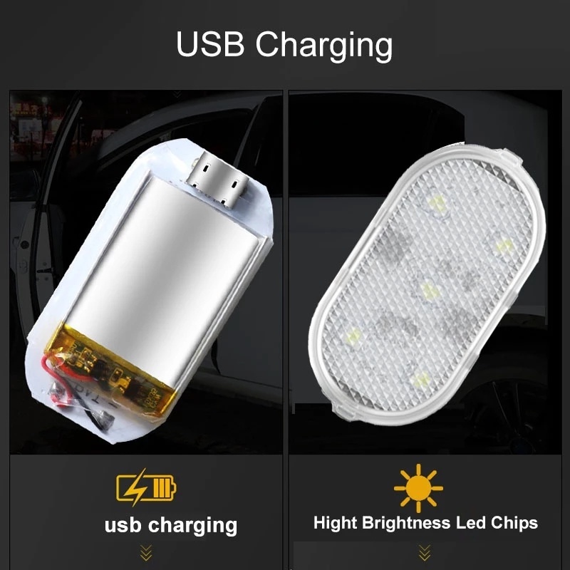 Đèn LED Đọc Sách Mini Sạc USB Trang Trí Nội Thất Xe Hơi