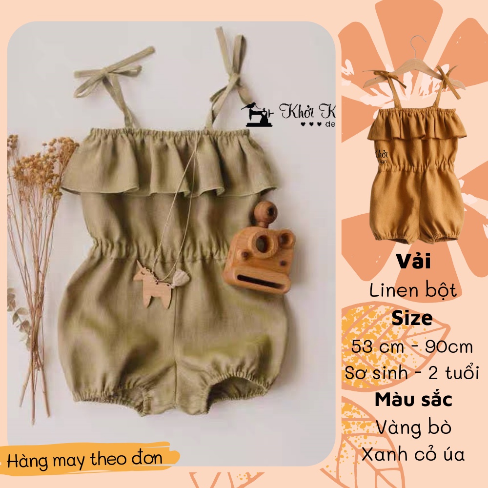 [HÀNG MAY THEO ĐƠN] BABY LINEN em bé bằng vải linen mềm mịn thoáng mát kiểu dáng Châu Âu thoải mái địu eo mùa hè