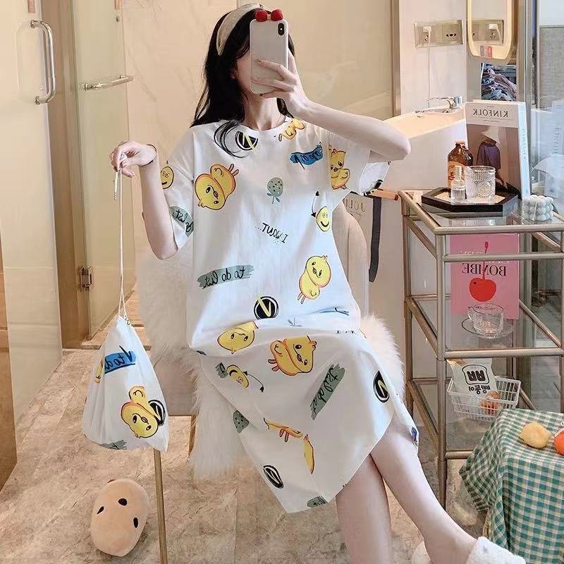 [Mã FAMARAL2 giảm 10K đơn 50K] Váy ngủ đầm thun ngủ hoạt hình nữ (form dưới 60kg)