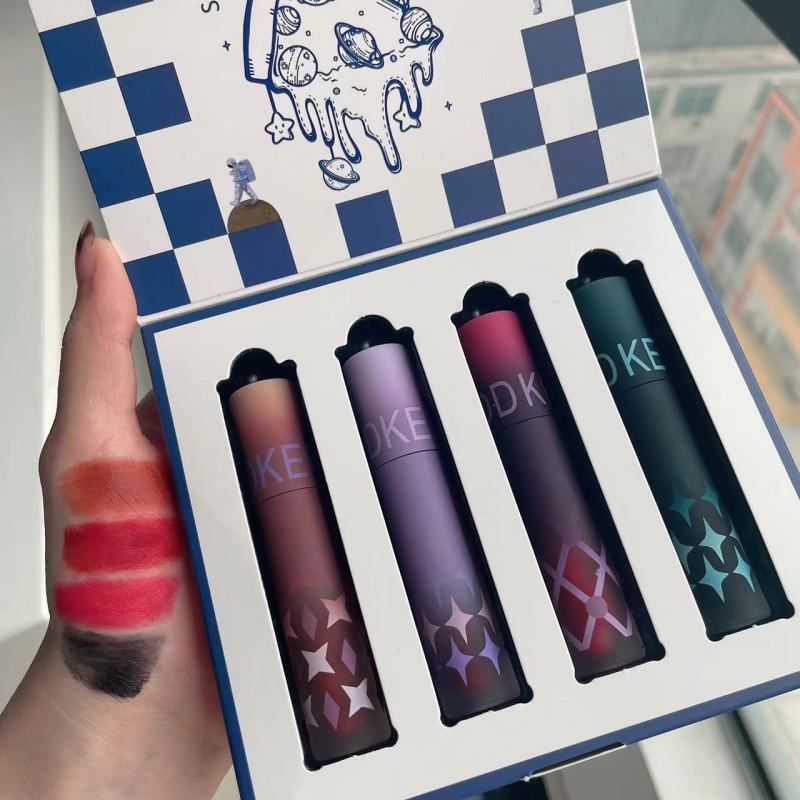 Set 4 Cream Lip Balm KEKE MOOD Chống dính Cup Thiết kế son môi hình trái tim độc đáo