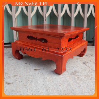 Đôn gỗ hương kỷ vuông gỗ hương đế kê tượng cao 16cm