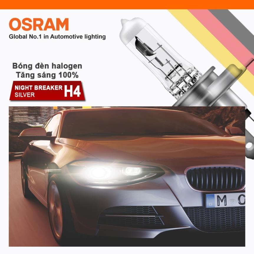 Bóng đèn halogen tăng sáng 100% OSRAM NIGHT BREAKER SILVER H4 12v 60/55w