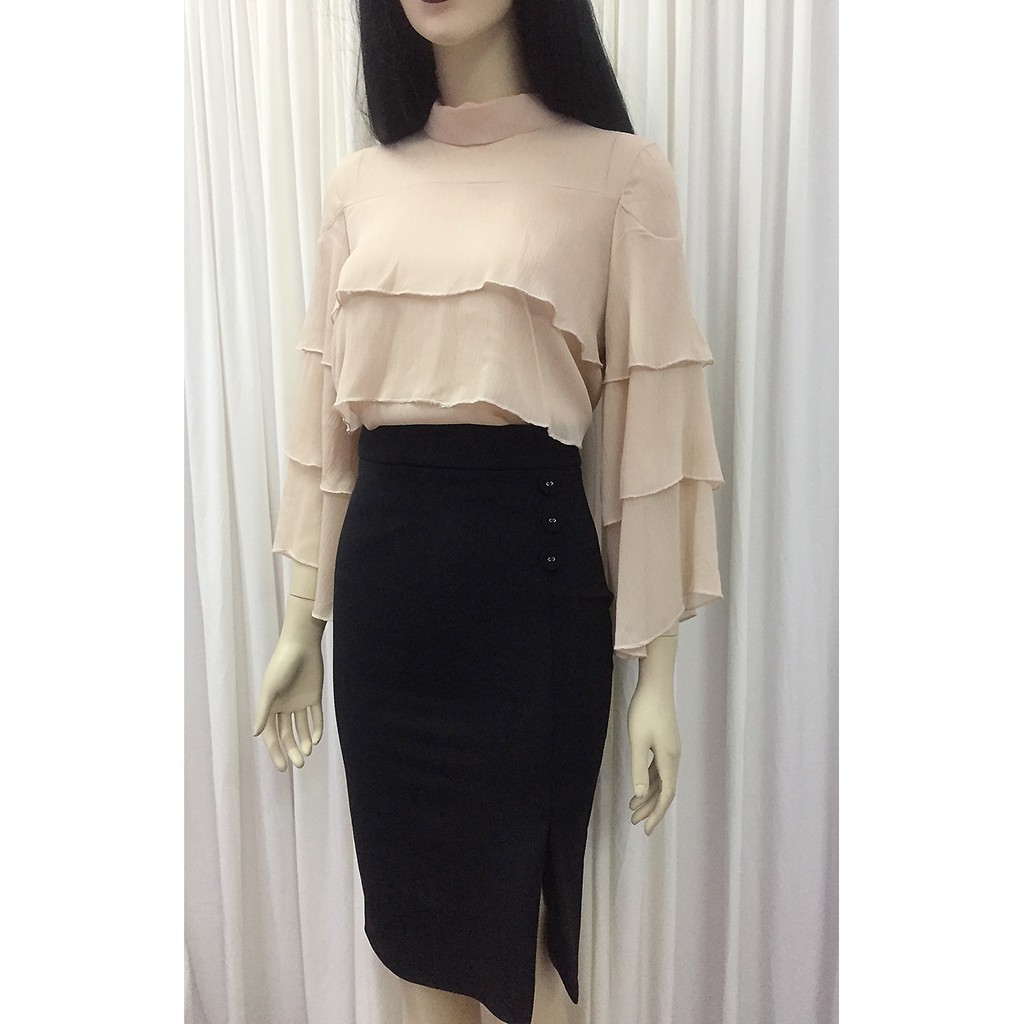 Chân váy bút chì💖 Ảnh thật💖Chân váy công sở đen xẻ trước | BigBuy360 - bigbuy360.vn