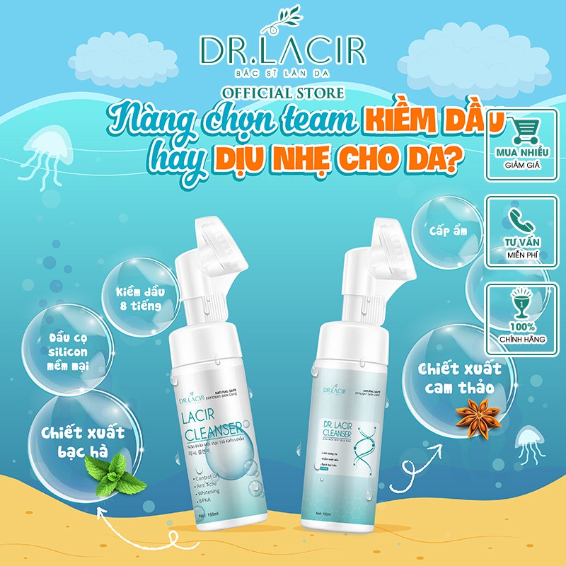 Sữa rửa mặt dịu nhẹ cho da nhạy cảm Lamer Care Dr.Lacir