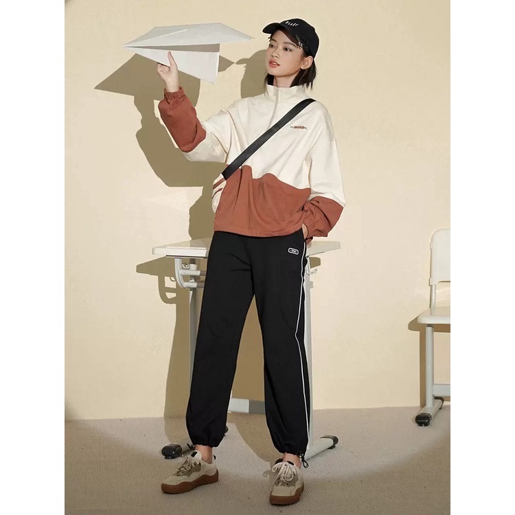 【ZHELIHANGFEI】Áo Sweater Cổ Lọ Dáng Rộng Phối Khóa Kéo Cá Tính Theo Phong Cách Mỹ