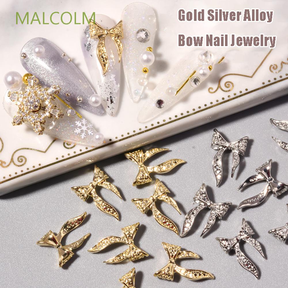 [Hàng mới về] Set 20 phụ kiện trang trí móng tay hình nơ 3d bằng hợp kim DI