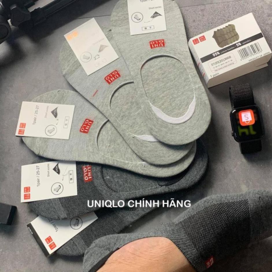 Vớ lười ngắn nam nữ UNIQLO chất cotton cao cấp co giãn 4 chiều siêu thoáng khí chống mùi kháng khuẩn