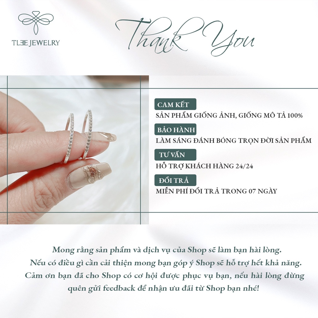Nhẫn bạc nữ TLEE đính một hàng đá sang trọng NCJ A0154