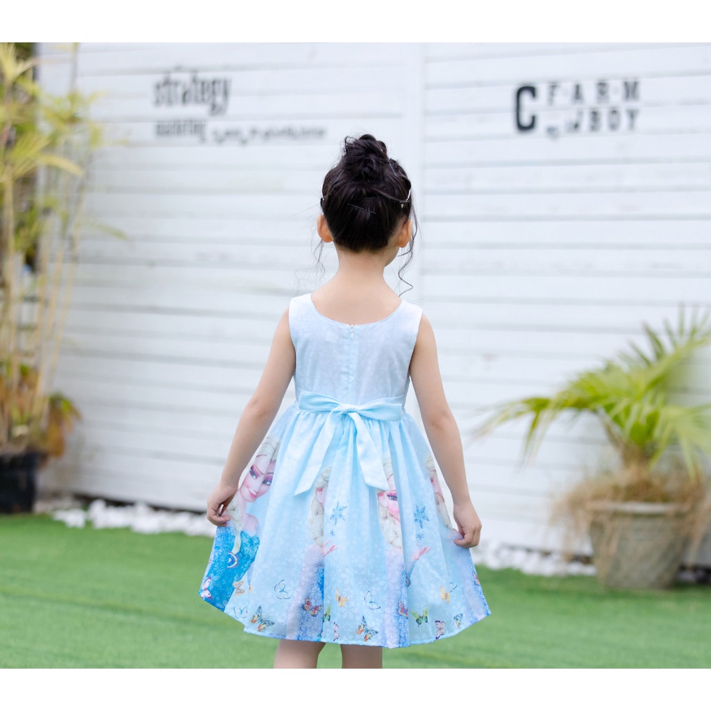 Cô Gái Váy Tutu Váy Không Tay Công Chúa Aisha 3-10 Tuổi Cho Trẻ Em Nơ Cổ Tích